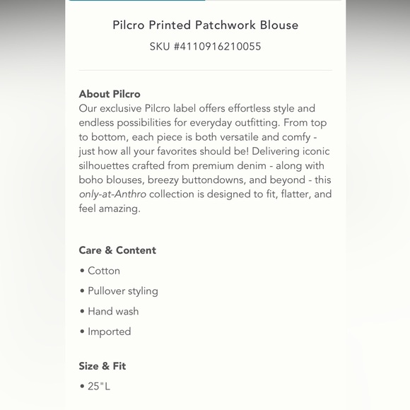 ✨ Anthropologie Printed Patchwork Blouse Sz 8 - Picture 5 of 7